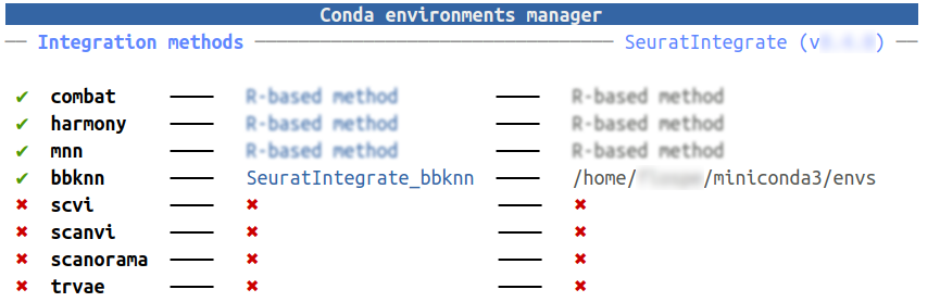 Conda environment set for BBKNN